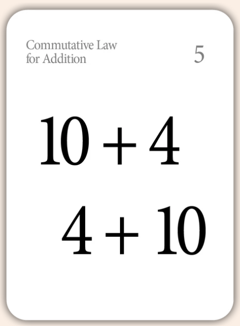 Addition: The Commutative Law (Math Flashcards)