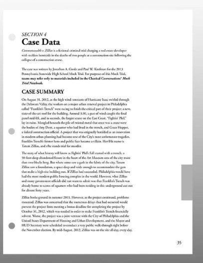 Mock Trial Notebook: Commonwealth v. Zillias