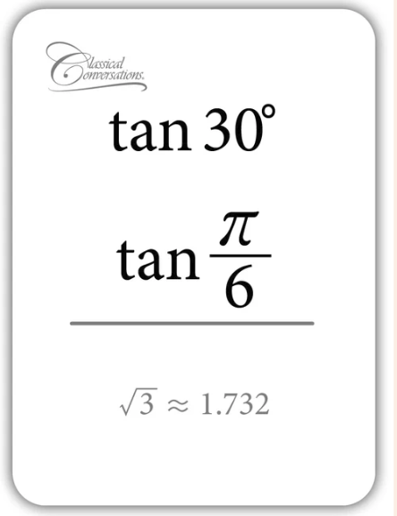 Trigonometry: In Degrees and Radians Flashcards
