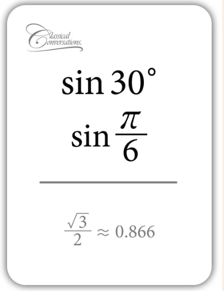 Trigonometry: In Degrees and Radians Flashcards